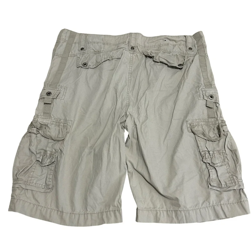 Buckle Black parachute Cargo Shorts Mens 38 12in Stone Meltdown Slim Fit Y2K
